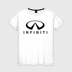 Футболка хлопковая женская Infiniti logo, цвет: белый