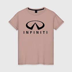 Футболка хлопковая женская Infiniti logo, цвет: пыльно-розовый