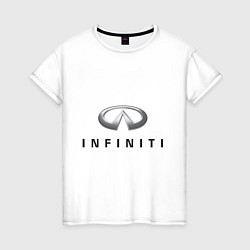 Футболка хлопковая женская Logo Infiniti, цвет: белый