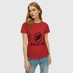 Футболка хлопковая женская Buick logo, цвет: красный — фото 2