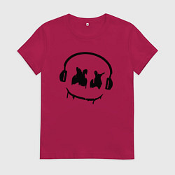 Футболка хлопковая женская Marshmello Music, цвет: маджента