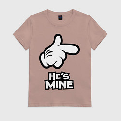 Футболка хлопковая женская He's mine hand, цвет: пыльно-розовый