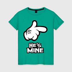 Футболка хлопковая женская He's mine hand, цвет: зеленый