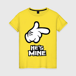 Футболка хлопковая женская He's mine hand, цвет: желтый