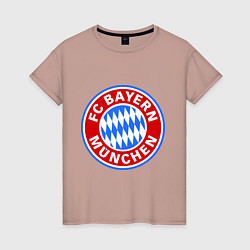 Футболка хлопковая женская Bayern Munchen FC, цвет: пыльно-розовый