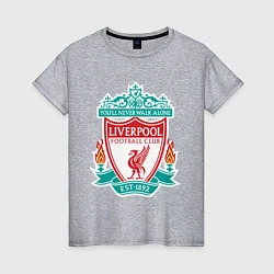 Футболка хлопковая женская Liverpool FC, цвет: меланж