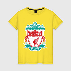 Футболка хлопковая женская Liverpool FC, цвет: желтый