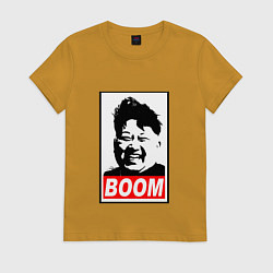 Футболка хлопковая женская BOOM: Kim Chen Eun, цвет: горчичный