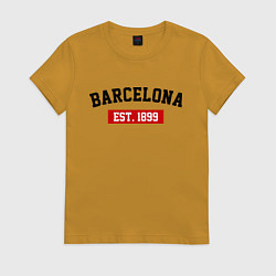 Футболка хлопковая женская FC Barcelona Est. 1899, цвет: горчичный