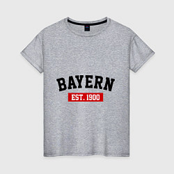 Футболка хлопковая женская FC Bayern Est. 1900, цвет: меланж