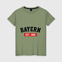 Футболка хлопковая женская FC Bayern Est. 1900, цвет: авокадо