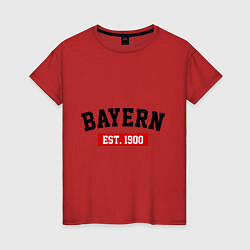 Футболка хлопковая женская FC Bayern Est. 1900, цвет: красный
