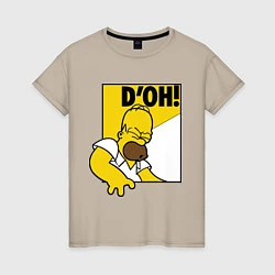 Футболка хлопковая женская Homer D'OH!, цвет: миндальный