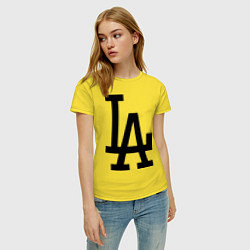 Футболка хлопковая женская LA: Los Angeles, цвет: желтый — фото 2