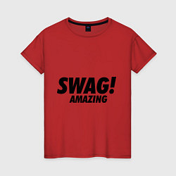 Футболка хлопковая женская Swag Amazing, цвет: красный