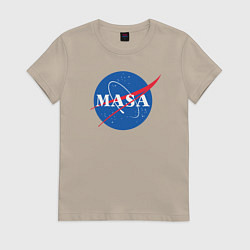 Футболка хлопковая женская NASA: Masa, цвет: миндальный
