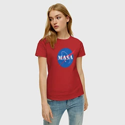 Футболка хлопковая женская NASA: Masa, цвет: красный — фото 2