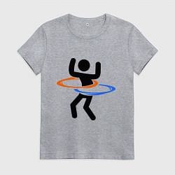 Футболка хлопковая женская Portal Рoops, цвет: меланж