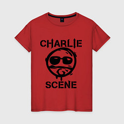 Футболка хлопковая женская HU: Charlie Scene, цвет: красный