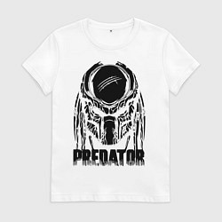 Футболка хлопковая женская Predator Mask, цвет: белый