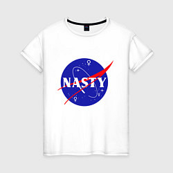 Футболка хлопковая женская Nasty NASA, цвет: белый