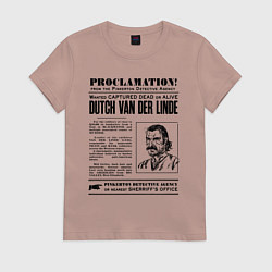 Футболка хлопковая женская RDR II: Proclamation, цвет: пыльно-розовый