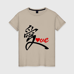 Женская футболка Китайский символ любви (love)