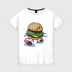 Футболка хлопковая женская Chef Burger, цвет: белый