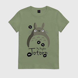 Футболка хлопковая женская My Neighbor Totoro, цвет: авокадо