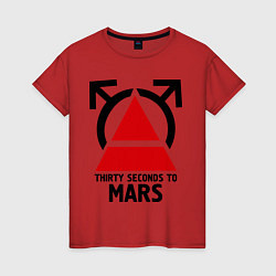 Футболка хлопковая женская Thirty Seconds To Mars, цвет: красный
