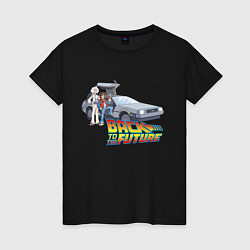Футболка хлопковая женская Back to the future, цвет: черный