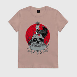 Футболка хлопковая женская Ворон, цвет: пыльно-розовый