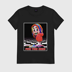 Футболка хлопковая женская 6ix9ine, цвет: черный