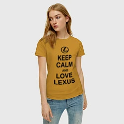 Футболка хлопковая женская Keep Calm & Love Lexus, цвет: горчичный — фото 2