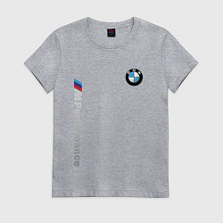 Футболка хлопковая женская BMW M PERFORMANCE БМВ, цвет: меланж