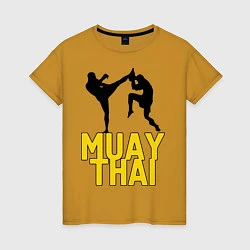 Футболка хлопковая женская Muay Thai, цвет: горчичный