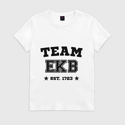 Футболка хлопковая женская Team EKB est. 1723, цвет: белый