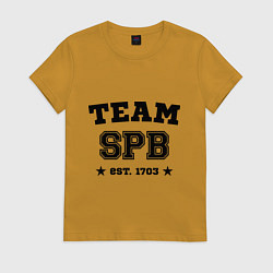 Футболка хлопковая женская Team SPB est. 1703, цвет: горчичный