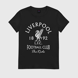 Футболка хлопковая женская Liverpool: Football Club, цвет: черный