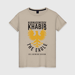 Футболка хлопковая женская Khabib: The Eagle, цвет: миндальный