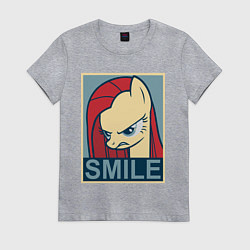 Футболка хлопковая женская MLP: Smile, цвет: меланж