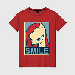 Футболка хлопковая женская MLP: Smile, цвет: красный