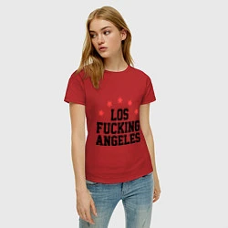 Футболка хлопковая женская Los Fucking Angeles, цвет: красный — фото 2