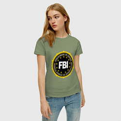 Футболка хлопковая женская FBI Departament, цвет: авокадо — фото 2