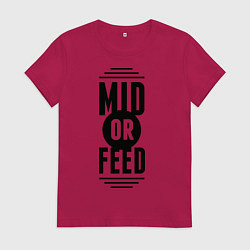Футболка хлопковая женская Mid or feed, цвет: маджента