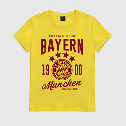 Футболка хлопковая женская Bayern Munchen 1900, цвет: желтый
