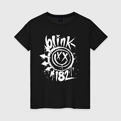 Футболка хлопковая женская Blink-182: Smile, цвет: черный