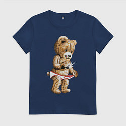Футболка хлопковая женская Nasty Bear, цвет: тёмно-синий
