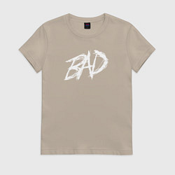 Футболка хлопковая женская XXXTentacion: BAD, цвет: миндальный