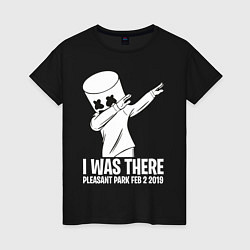 Футболка хлопковая женская Marshmello: I was there, цвет: черный